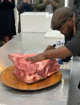Butcher at work